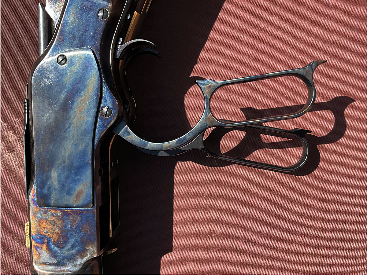 The TC73 has a shorter stroke than a regular Winchester rifle, shortening competition stage times.